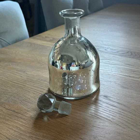 West Elm Silver Glass Decanter with Crystal Stopper - Picture 4 of 7